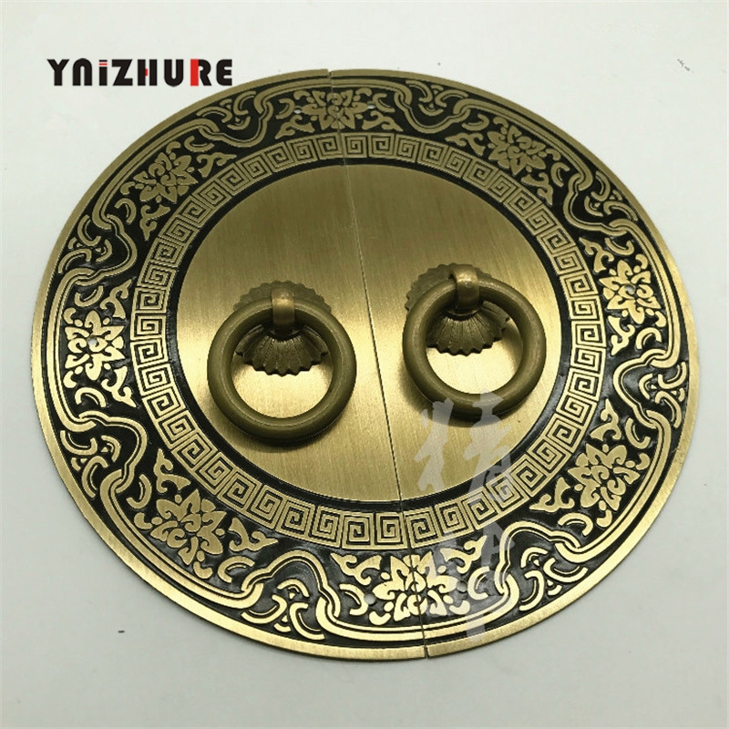 11 24cm Chinese Antique Handles For Furniture Pattern Pure Copper Door Handle Cabinet Knobs And Handles Screw Mounting|Cabinet Pulls|   - AliExpress