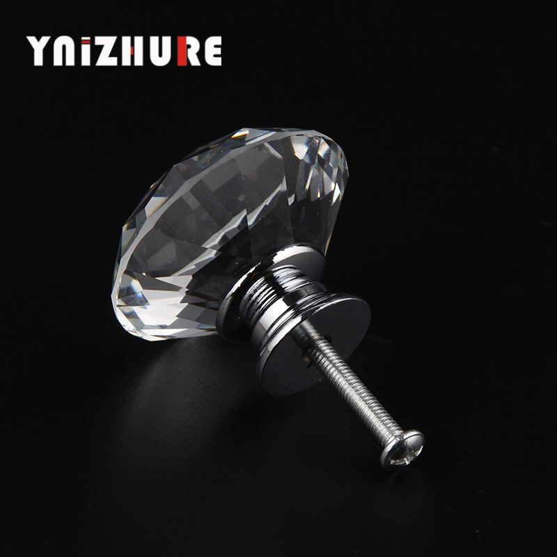 YNIZHURE Brand Design 1pcs 30mm Clear Diamond Shape Crystal Glass Pull Handle Cupboard Cabinet Drawer Door Furniture Knob|Cabinet Pulls|   - AliExpress