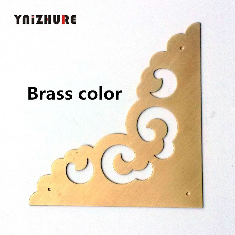 4PCS  Chinese Antique Furniture Copper Wrap Angle Cabinet Door Gusset Corner Flower Copper Corners Hardware Accessories 2color|Corner Brackets|   - AliExpress