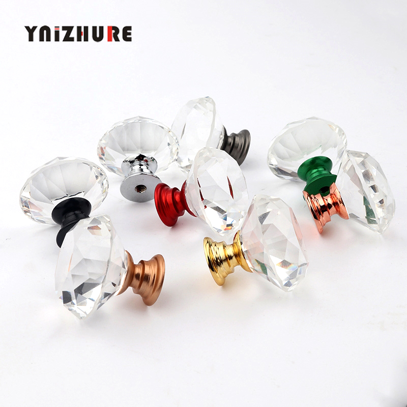 YNIZHURE Brand Luxury K9 crystal Glass Diamond Design Knobs Cupboard Drawer Pull Kitchen Cabinet Door Wardrobe Handles Hardware|Cabinet Pulls|   - AliExpress