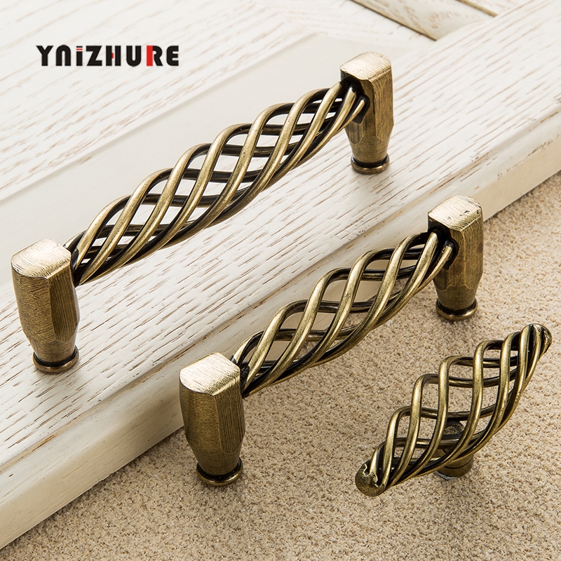 YNIZHURE Vintage Antique Bronze Cabinet Handles Hollow Out Birdcage Handles Drawer Knobs Wardrobe Door Pullers Furniture Handle|Cabinet Pulls|   - AliExpress