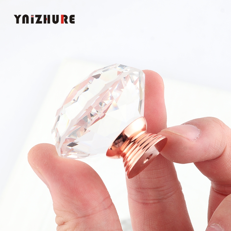 40mm Diamond Shape Crystal Glass Knobs Cupboard Pulls Drawer Knobs Kitchen Cabinet Handles Furniture Handle Hardware|Cabinet Pulls|   - AliExpress