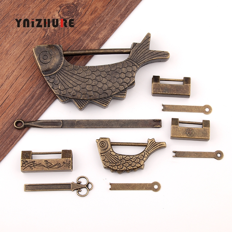 Zinc Alloy Antique Old Vintage Style Mini Padlock Small Luggage Box Key Lock Home Usage Hardware For Wooden Suitcase Drawer|Locks|   - AliExpress