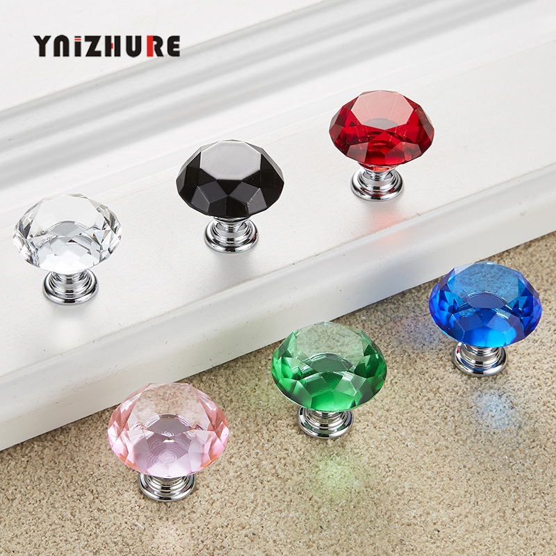 30mm Diamond Shape Design Crystal Glass Knobs Cupboard Pulls Drawer Knobs Kitchen Cabinet Handles Furniture Handle Hardware|Cabinet Pulls|   - AliExpress