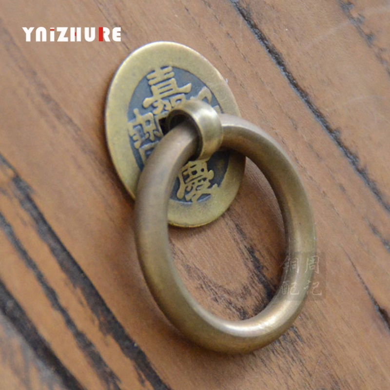 5pcs Antique Drawer Handles Pull Door Knob Brass Hardware for Vintage Chinese Furniture Cabinet Door Pull Handle|Cabinet Pulls|   - AliExpress