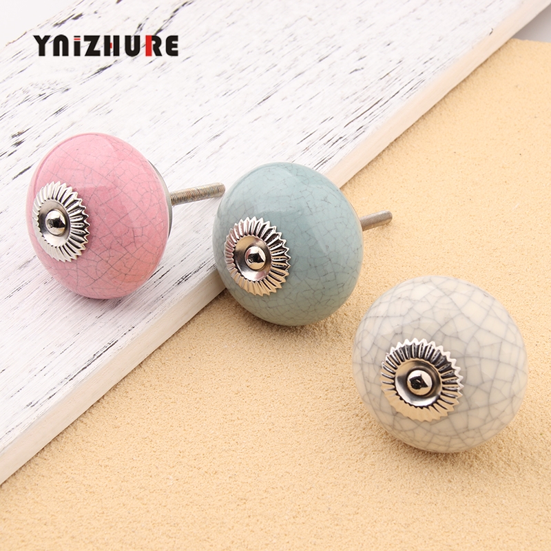 Ceramic Knob Kiln Cracking Craft Pastoral Nordic Drawer Cabinet Door Handle Kitchen Cabinet Box Pull Decorative Hook|Cabinet Pulls|   - AliExpress