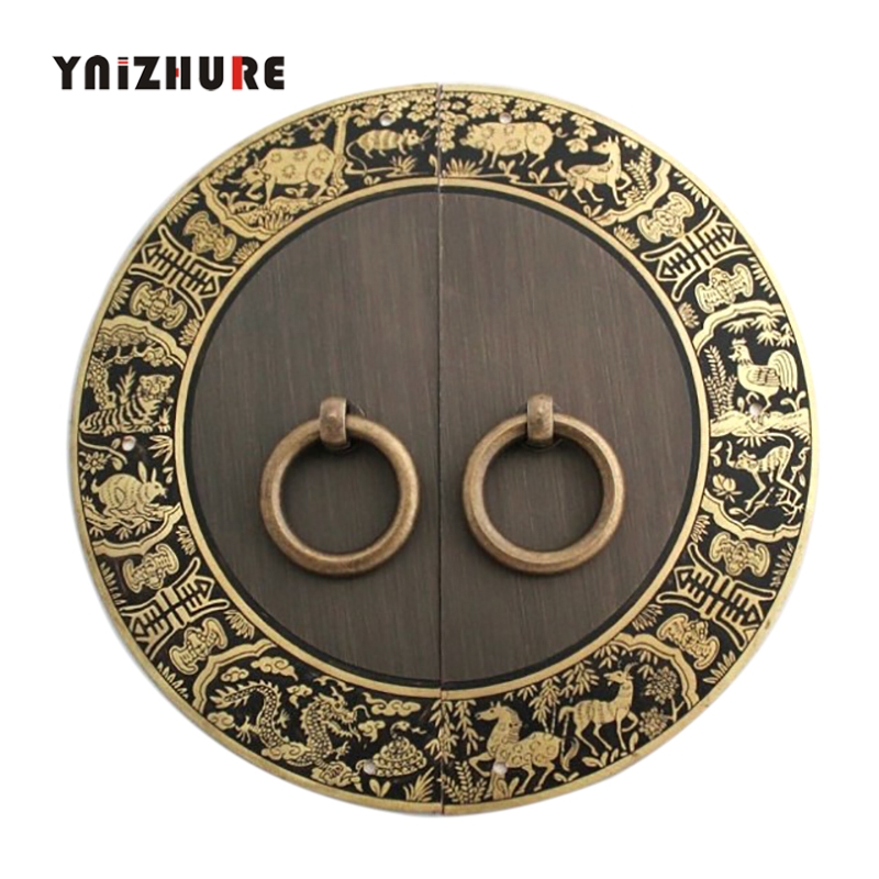 140mm Chinese Antique Furniture Cabinet Drawer Handle Copper Zodiac with Mounting Screws DB 197|Cabinet Pulls|   - AliExpress