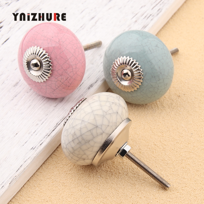 Ceramic Knob Kiln Cracking Craft Pastoral Nordic Drawer Cabinet Door Handle Kitchen Cabinet Box Pull Decorative Hook|Cabinet Pulls|   - AliExpress