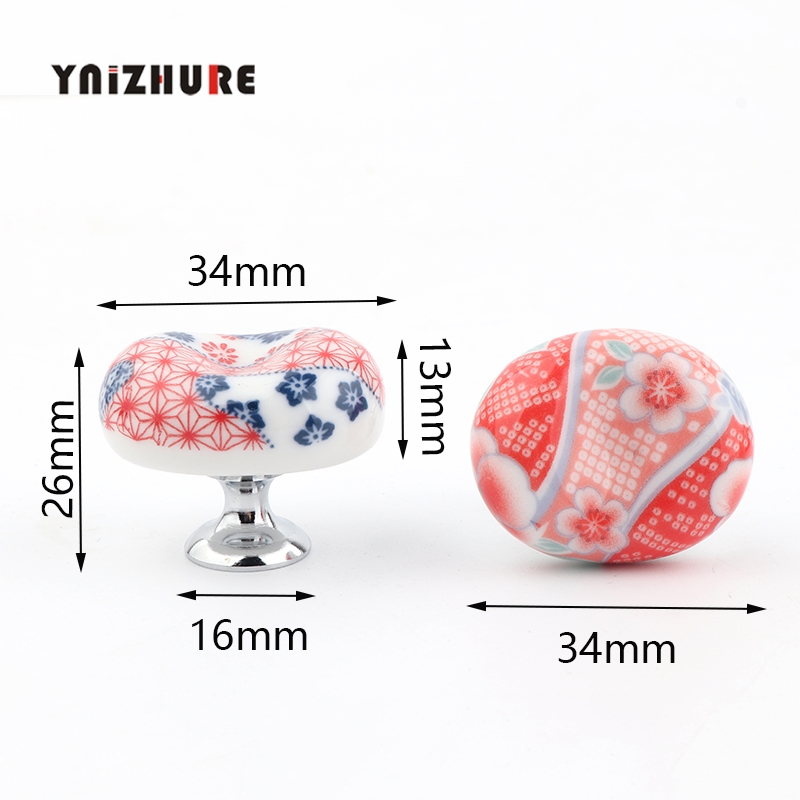 Rural style Printing Hand painted Knobs Ceramic Handle Small Sushi Restaurant Cabinet Drawer Handle Creative Cabinet Handles|Cabinet Pulls|   - AliExpress