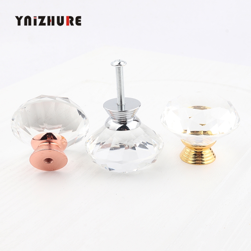 40mm Diamond Shape Crystal Glass Knobs Cupboard Pulls Drawer Knobs Kitchen Cabinet Handles Furniture Handle Hardware|Cabinet Pulls|   - AliExpress