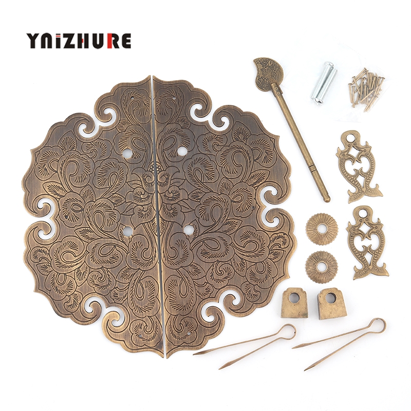 200mm Pure Copper Antique Chinese Furniture Handle Cabinet Door Pull Wardrobe Bookcase Double Open The Door Drawer Handle|Cabinet Pulls|   - AliExpress