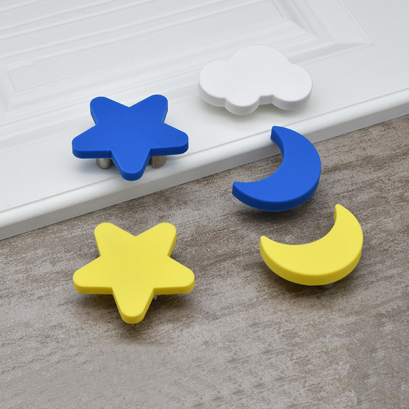 Children Room Furniture Handles Yellow Moon Cartoon Plastic Star Cloud Door Knobs Kids Drawer Pulls Cabinet Knobs and Handles|Cabinet Pulls|   - AliExpress