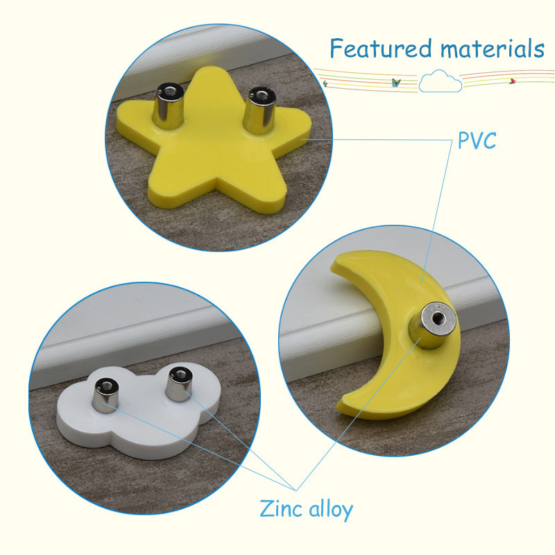 Children Room Furniture Handles Yellow Moon Cartoon Plastic Star Cloud Door Knobs Kids Drawer Pulls Cabinet Knobs and Handles|Cabinet Pulls|   - AliExpress