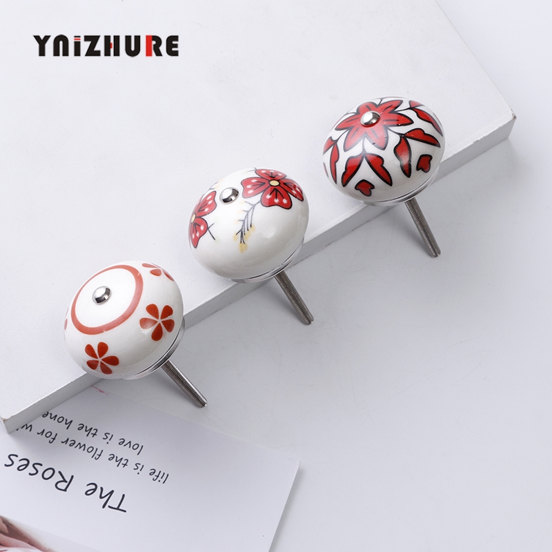 40mm Rural Furniture Handle Ceramic Drawer Pastoral hand painted Cabinet Knobs Handles Door Cupboard Kitchen Pull|Cabinet Pulls|   - AliExpress