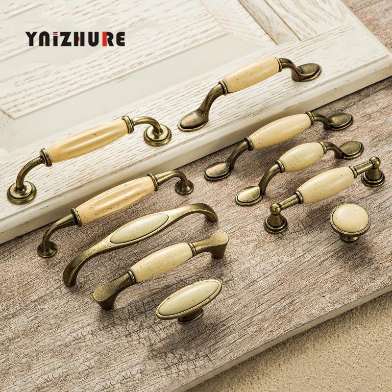 Beige Ceramic Door Handles Antique Furniture Knobs and Handles for Kitchen Cabinet Cupboards Drawer Pulls Concise Drawer Handles|Cabinet Pulls|   - AliExpress