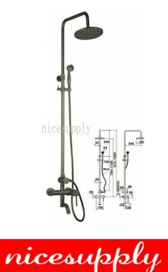 Antique Brass Wall Mounted Rain Shower Faucet Set Shower Set b5037 [Shower Faucet Set 2178|]