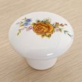 AP42 large round with yellow rose antiqued ceramic knob for drawer/wardrobe/cabinet