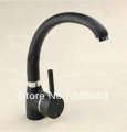 Black Color Spray Painting Kitchen Sink Brass Mixer Tap Swivel Faucet L-530k