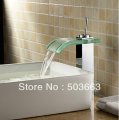 Deck Single Waterfall Bathroom Basin Sink Mixer Tap Polished Chrome Faucet CM0175