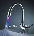 New Perfect Led Deck Mount Kitchen Rotation Faucet Brass Mixer Tap L-107