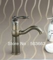 New Single Hole Antique Brass Bathroom Faucet Basin Sink Spray Single Handle Mixer Tap S-871