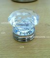 20PCS/LOT FREE SHIPPING 35MM CLEAR CRYSTAL KNOB ON A CHROME BRASS BASE