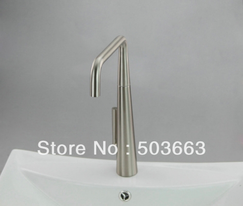 2013 Classic One Handle Nickel brushed kitchen Swivel Sink Faucet Mixer Taps Vessel Vanity Faucet L-8901