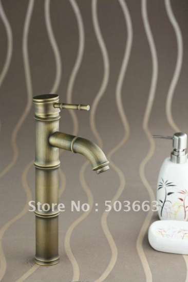 Bamboo Antique Brass Bathroom Faucet Kitchen Basin Sink Mixer Tap CM0129 [Nickel Brushed Faucet 2006|]