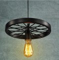 loft pendant lights/wheel chandelier/rustic/vintage/retro/countryliving room/dining room/entry/game/metal+painting