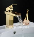 Bathroom Basin Waterfall Golden Polished Mixer Tap Basin Faucet Sink Faucet Vanity Faucets Wash Tap L-0209