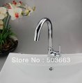 Contemporary Classic Chrome Finish Single Hole Installation Center set Kitchen Sink Faucet D-0114