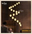 modern led crystal ceiling lights fixtures magic crystal ball lustre loft stairwell 10 crystal light meteor shower crystal lamp