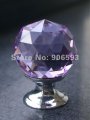 20PCS/LOT FREE SHIPPING 30MM PURPLE CRYSTAL KNOB WITH CHROME ZINC BASE