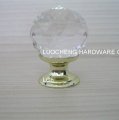 20PCS/LOT FREE SHIPPING 30MM CUT CRYSTAL CABINET KNOBS W GOLD ZINC ALLOY BASE