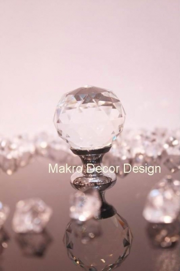 Clear crystal cabinet knob\\10pcs lot free shipping\\30mm\\brass base\\chrome plated [Crystal furniture knob 3|]