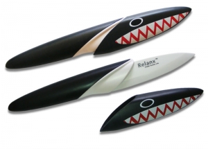 100% new High quality Cool BlackShark Fruit Ceramic Knife White Blade Black Handle Chefs Kitchen Knives usefull Santoku Knives