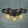 loft pendant lights/wheel chandelier/rustic/vintage/retro/countryliving room/dining room/entry/game/metal+painting