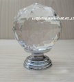 9PCS/LOT FREE SHIPPING 50MM CUT CLEAR CRYSTAL KNOB ON A CHROME BRASS BASE