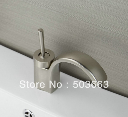 Luxury Wholesale 2013 Novel Design One Lever Nickel Brushed Bathroom Basin Faucet Mixer Tap Vanity Faucet L-902