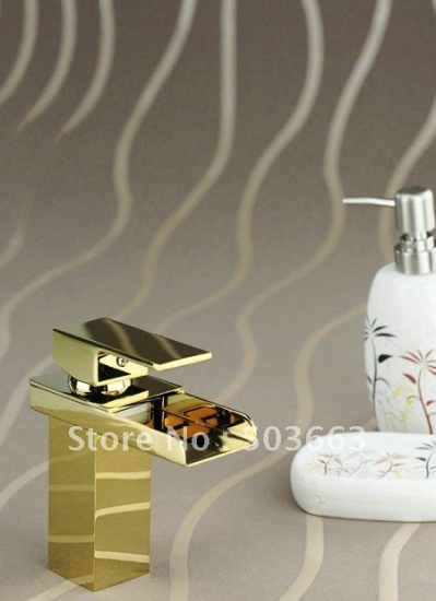 Free Ship Polished Golden Bathroom & Kitchen Basin Sink Mixer Faucet Tap CM0284 [Golden Polished Faucet 1347|]