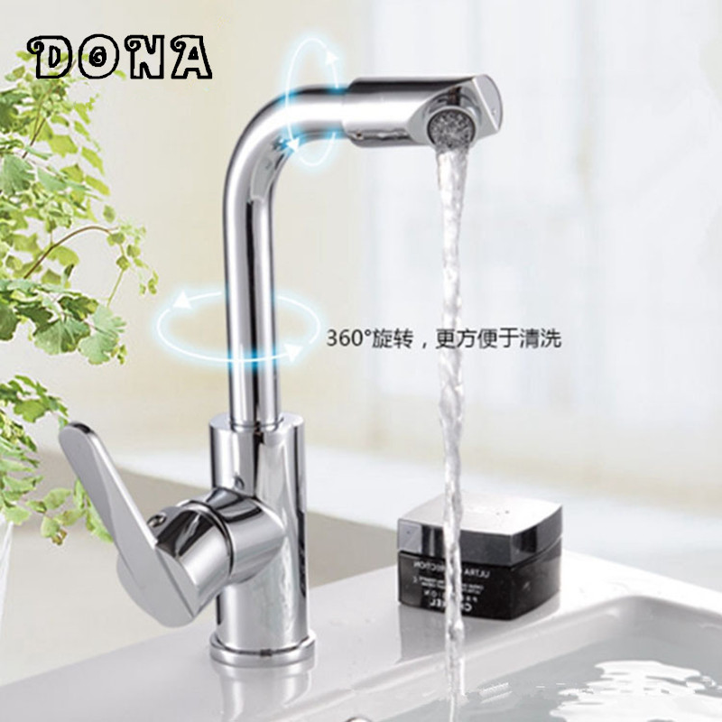 2016 new zinc alloy cold chrome plated water tap basin kitchen mixer taps wash basin faucet dona1160