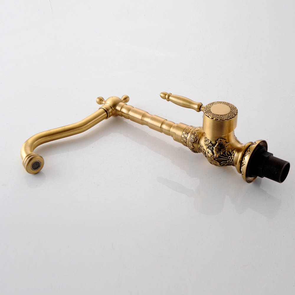 2017 new arrival single handle bathroom faucet basin crane tap antique brass and cold water tap 360 degree rotating ca9005