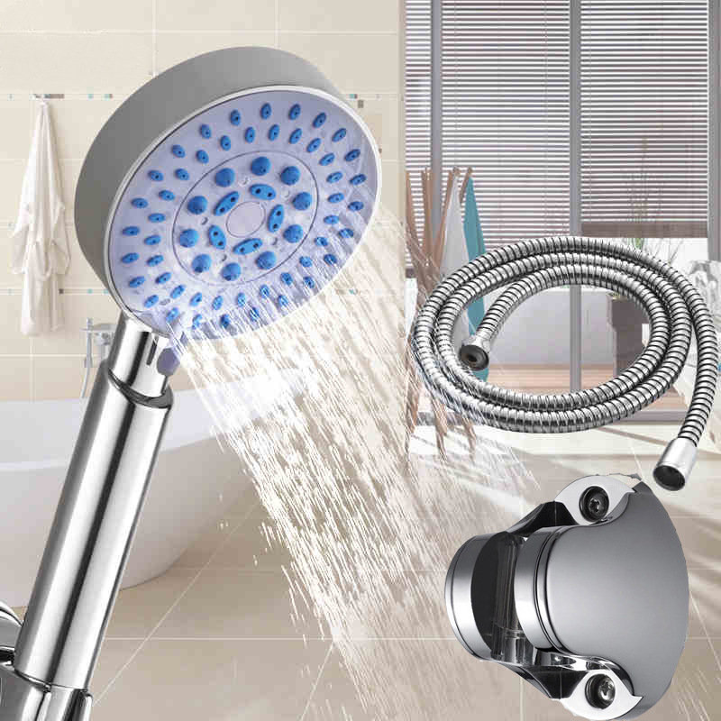 3 in 1 water saving shower head set high pressurized abs with chrome plated bathroom handhold head for showerbooster shower head