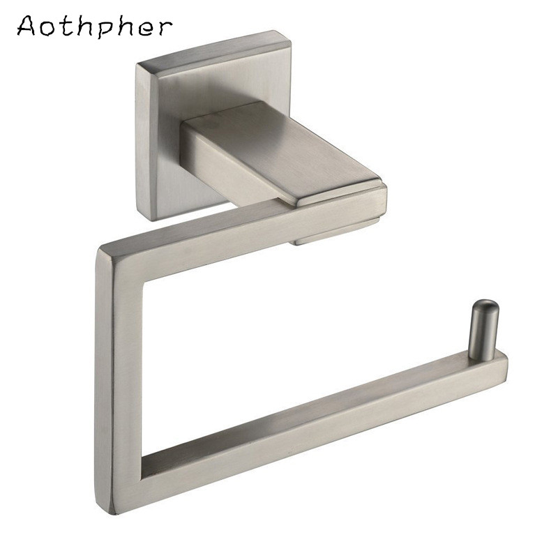 aothpher 304 brush stainless steel toilet paper holder bathroom brushed finished roll paper holder wall mounted tissue holder