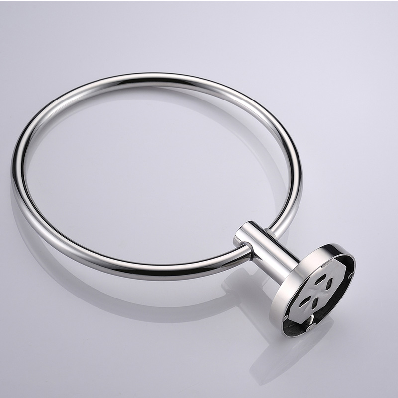 aothpher 304 chrome stainless steel towel ring simple style wall-mounted towel ring bathroom anti-rust household towel holder