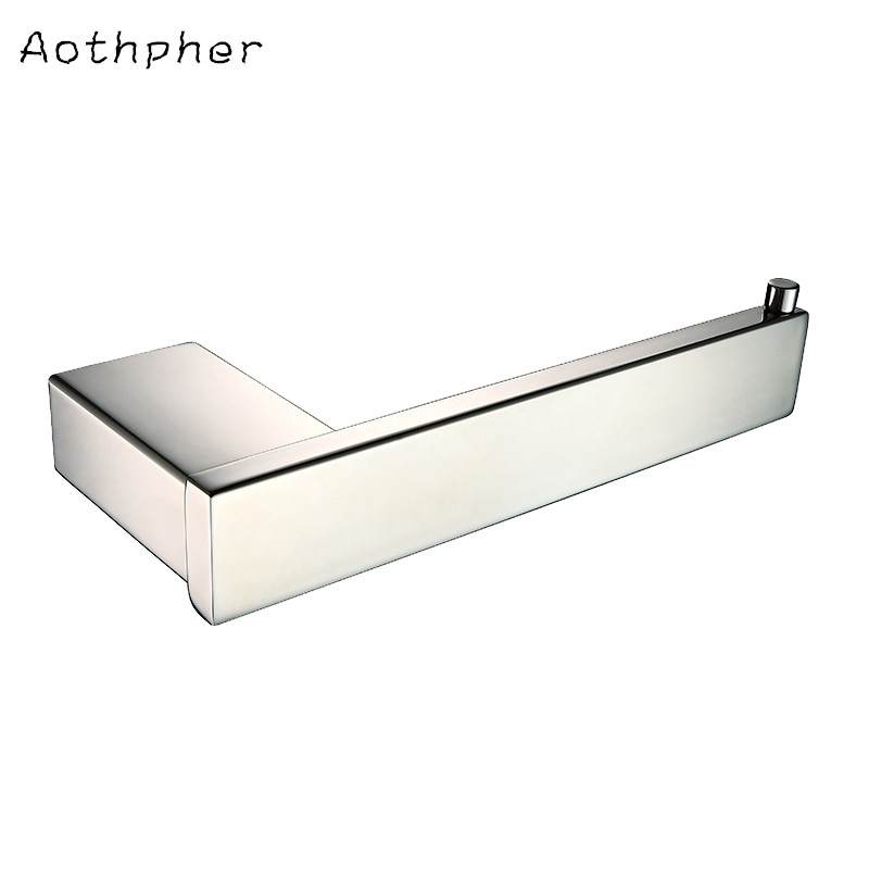 aothpher 304 stainless steel toilet paper holder bathroom chrome finished roll paper holder wall mounted bathroom tissue holder