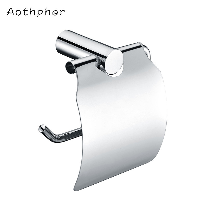 aothpher 304 stainless steel toilet paper holder bathroom chrome finished roll paper holder wall mounted roll tissue holder