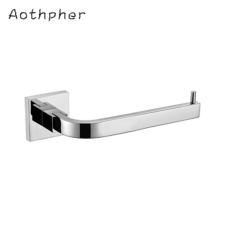 aothpher 304 stainless steel toilet paper holder bathroom chrome finished roll paper holder wall mounted roll tissue holder