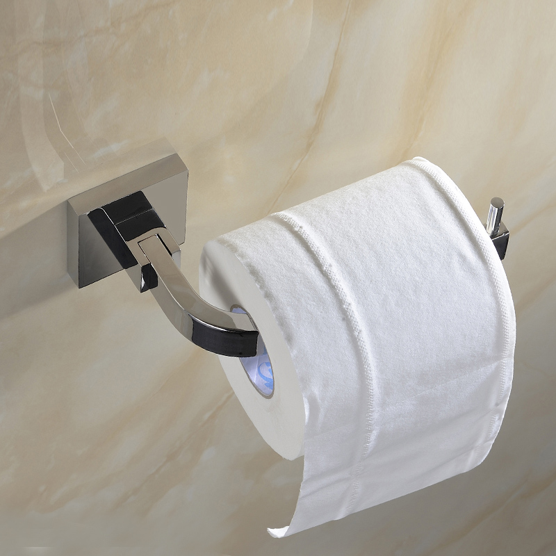 aothpher 304 stainless steel toilet paper holder bathroom chrome finished roll paper holder wall mounted roll tissue holder