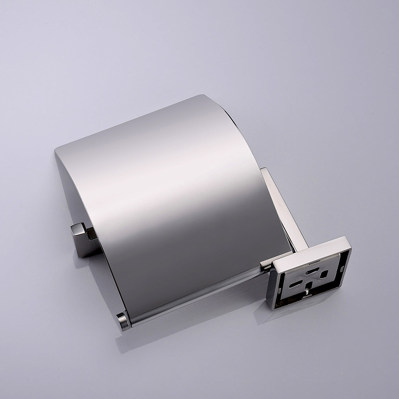 aothpher 304 stainless steel toilet paper holder with cover chrome finished roll paper holder wall mounted roll tissue holder